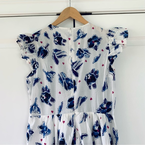 Baum Und Pferdgarten Dress Admore Smocked Blue Floral Midi Sundress Size 38 US 8 - Picture 5 of 8